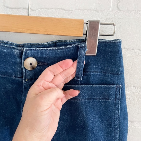 Anthropologie x Maeve Denim Pencil Skirt Dark Wash Pockets Cotton Stretch Sz XS - Picture 5 of 10